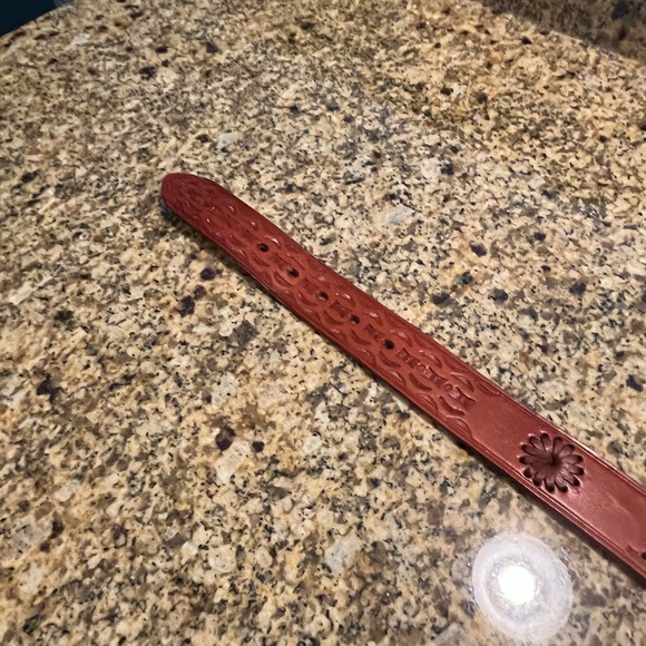 Western Tooled Leather Woven Belt Made in Mexico Men’s Size 38 *Measurements* - Picture 9 of 11